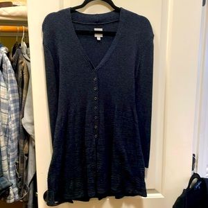 Nic + Zoe cardigan dress sweater size small, navy